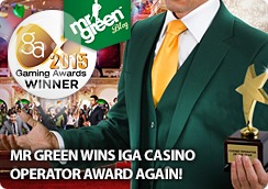 Mr Green Wins IGA Casino Operator Award Again