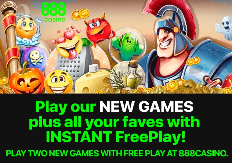 Play two new games with free play at 888casino