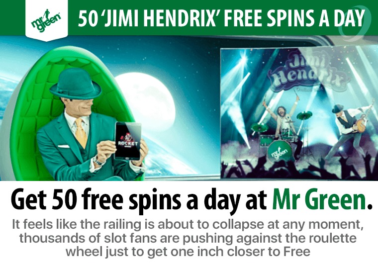Get 50 free spins a day at Mr Green