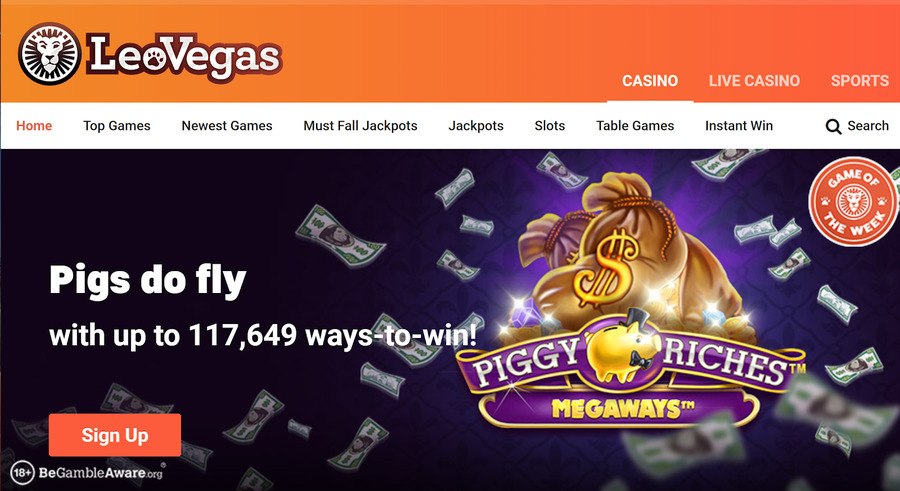 LeoVegas is one of the top gambling sites for slots.