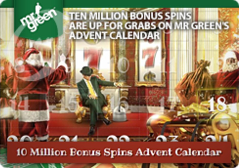 Ten million bonus spins are up for grabs on Mr Green's advent calendar