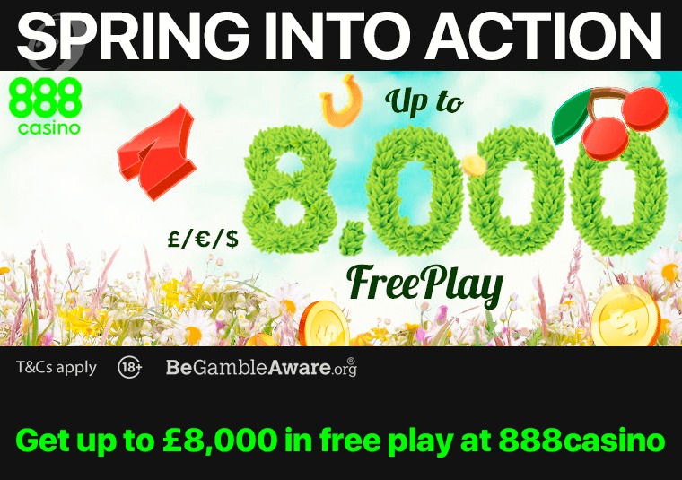 Get up to 8,000 in free play at 888casino