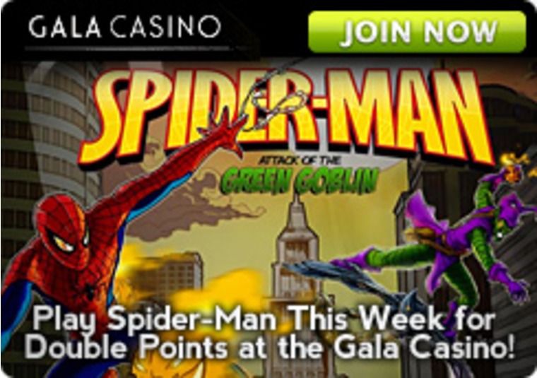 Play Spider-Man This Week for Double Points at the Gala Casino