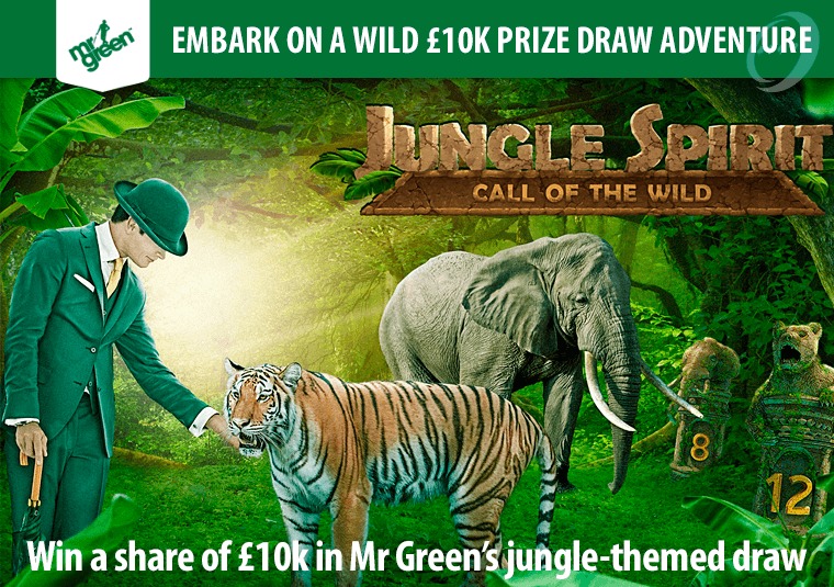 Win a share of 10k in Mr Green's jungle-themed draw