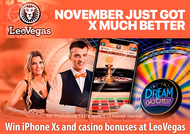 Win iPhone Xs and casino bonuses at LeoVegas