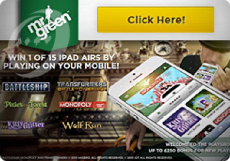 Go Mobile at Mr Green iPads Are Up for Grabs