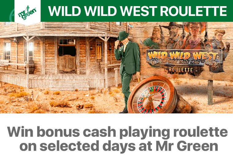 Win bonus cash playing roulette on selected days at Mr Green