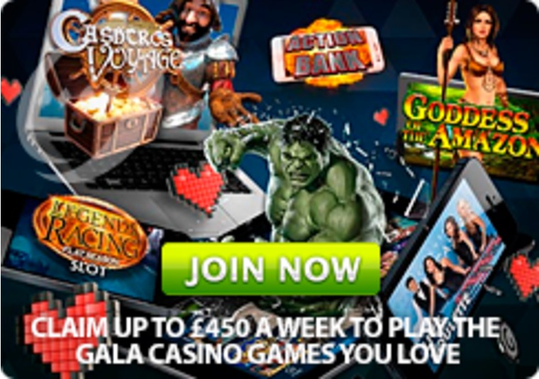 Claim up to £450 a week to play the Gala Casino games you love