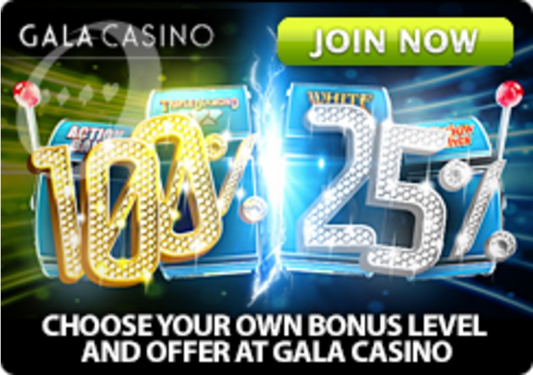 Choose your own bonus level and offer at Gala Casino