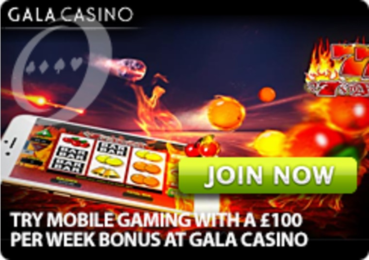 Try Mobile Gaming With a £100 per Week Bonus at Gala Casino