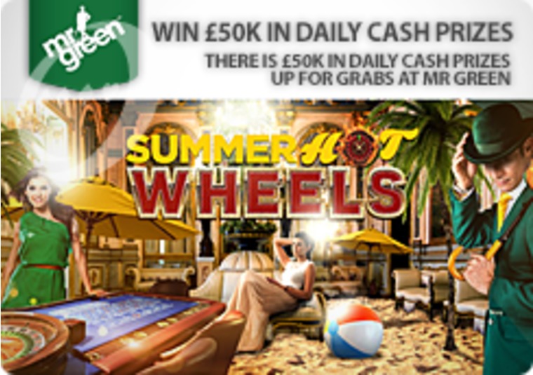 There is 50k in daily cash prizes up for grabs at Mr Green