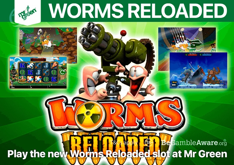 Play the new Worms Reloaded slot at Mr Green