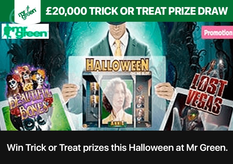 Win Trick or Treat prizes this Halloween at Mr Green