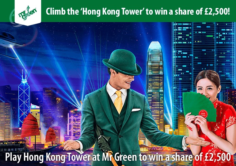 Play Hong Kong Tower at Mr Green to win a share of 2,500