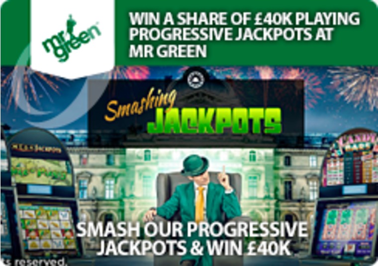 Win a share of 40k playing progressive jackpots at Mr Green