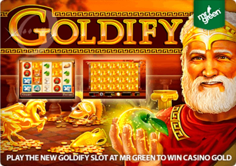 Play the new Goldify slot at Mr Green to win casino gold