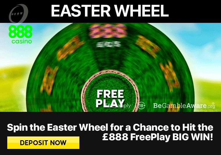 Spin the 888casino Easter wheel to win free play