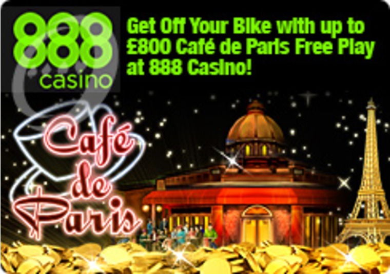 Get Off Your Bike with up to 800 Caf de Paris Free Play