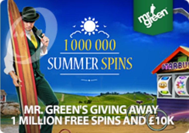 Mr Green's Giving Away 1 Million Free Spins and 10k