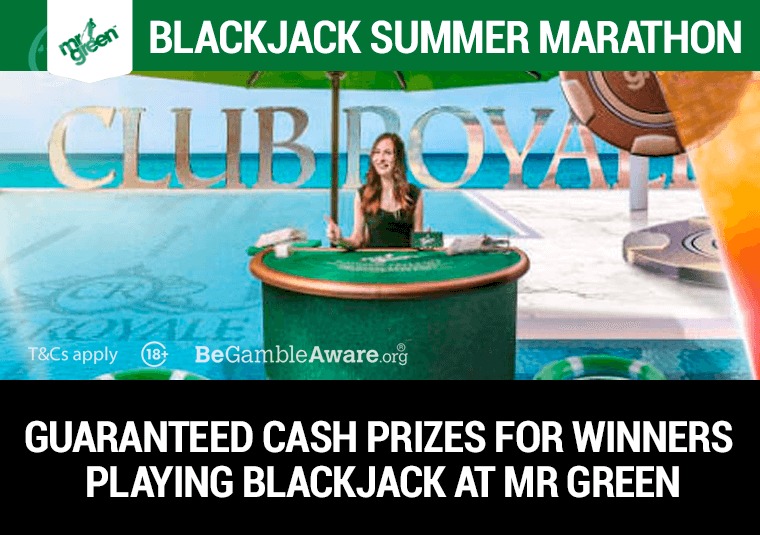 Guaranteed cash prizes for winners playing blackjack at Mr Green