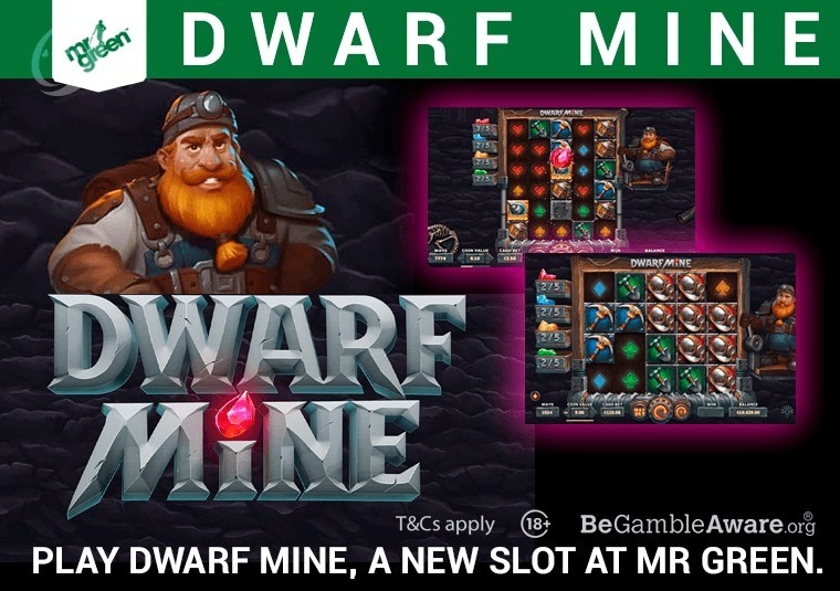 Play Dwarf Mine, a new slot at Mr Green