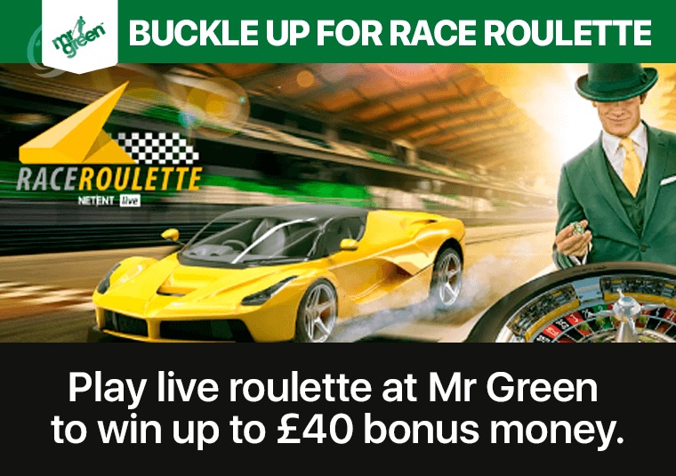 Play live roulette at Mr Green to win up to £40 bonus money