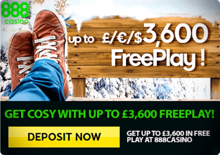 Get up to 3,600 in free play at 888casino