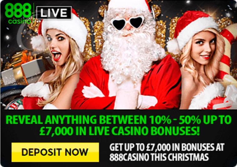 Get up to 7,000 in bonuses at 888casino this Christmas