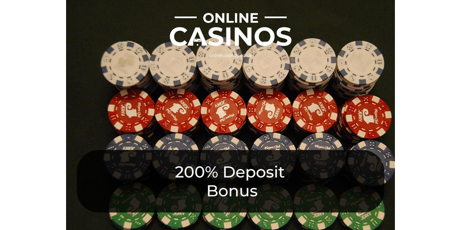 You can earn rows of multicoloured casino chips with a 200% deposit bonus