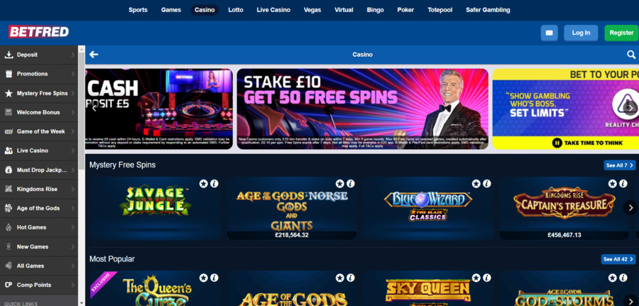 Betfred Casino website