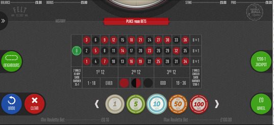 An example of the roulette games on offer at The Grand Ivy online casino