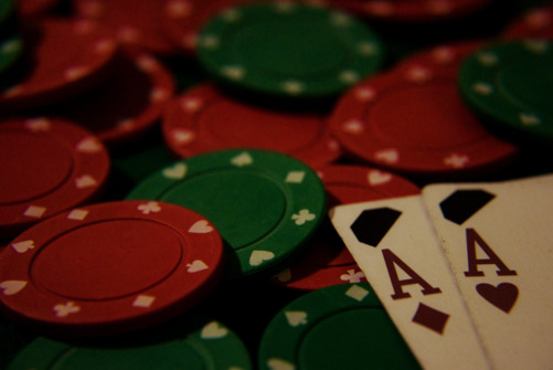 poker chips and cards