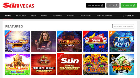 The Sun Vegas Casino is one of the top gambling sites with a 100 deposit bonus