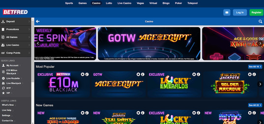 Betfred has lots of great casino games and offers.